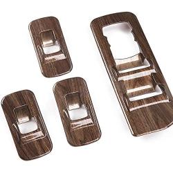 Car Window Lift Switch Panel Decoration Frame Cover Trim for 2015 2016 2017 2018 Ford F150 Accessories (Wood Grain)