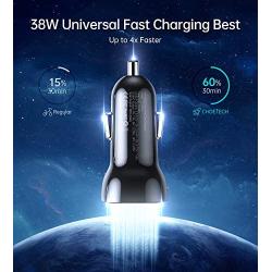 USB C Car Charger,CHOETECH 36W 2-Port Fast USB Car Charger 18W Power Delivery&Quick Charge 3.0 for iPhone 12/12 Pro Max/12 Mini/11 Pro Max/XS Max/SE,Galaxy Note 20/S20,Pixel 5/4/3 XL,iPad Pro,AirPods