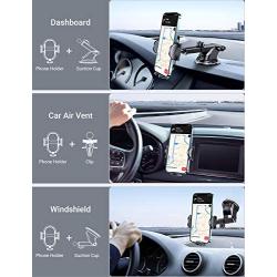 TORRAS Car Phone Holder Mount [Thick Case & Big Phone Friendly] 3 in 1 Cell Phone Holder for Car Dashboard Windshield Air Vent Compatible with iPhone 12 11 Pro Max Samsung Galaxy Note S20 Ultra