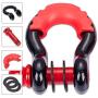 TYT Shackles 3/4'' D Ring Shackle 2 Pack kit, 10500lbs Break Strength Black Snatch Block, with Red 7/8'' Screw Pin and Shackle Isolator & Washers Kit for Tow Strap Winch Off Road Jeep Vehicle Recovery