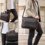 TIDING Leather Briefcase for Men 17'' Computer Bag Business Travel Messenger Bag