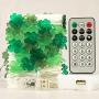 Irish Clover String Lights Decorating for St. Patrick’s Day, 10ft 40 LEDs Shamrock Green Bulbs, Battery-Powered with 9 Lighting Models Remote, Fairy Lighting Decorative for Indoor & Covered Outdoor