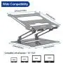 Besign LS05 Aluminum Laptop Stand, Ergonomic Adjustable Notebook Stand, Riser Holder Computer Stand Compatible with Air, Pro, Dell, HP, Lenovo More 10-15.6'' Laptops (Grey)