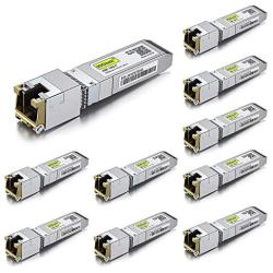 10GBase-T SFP+ Transceiver, 10G T, 10G Copper, RJ-45 SFP+ CAT.6a, up to 30 Meters, Compatible with Cisco SFP-10G-T-S, Ubiquiti UF-RJ45-10G, Netgear, D-Link, Supermicro, TP-Link and More, 10 Pack