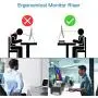 Monitor Stand Riser with 2 Drawers - Adjustable Monitor for Computer, Laptop, Printer with Organizer Drawer, Office Supply Caddy & Cable Management Slot by HUANUO