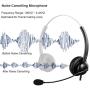 Oppetec Office Work Headset with 2.5mm Jack, Dual Ear Phone Headset with Noise Cancelling Microphone, Compatible with Panasonic Cisco SPA Series Avaya Grandstream Gigaset Cordless Phone