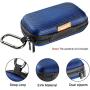GLCON Rectangle Shaped Portable Protection Hard EVA Case,Mesh Inner Pocket,Zipper Enclosure Durable Exterior,Lightweight Universal Carrying Bag Wired/Bluetooth Headset Charger Change Purse (Blue)