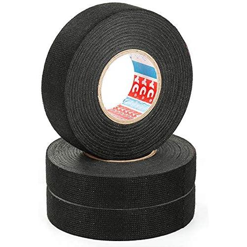 Wire Loom Harness Tape, Wiring Harness Cloth Tape, Adhesive Fabric Tape, High Temperature Resistant Automotive Wiring Harness Tape,(19 mm X 13m,3 Rolls)