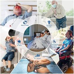 Wireless Caregiver Pager Nurse Call Alert Caregiver Pager with IP55 Waterproof SOS Call Button for Caregiver Alert System with Neck Strap (1 SOS Button+1 Receiver)