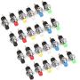 CenryKay 24Pcs 1A 250V AC 2 Pins SPS-110 Momentary Mini Push Button Switch Normal Open Button Switch Copper Foot 7MM