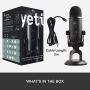 Blue Yeti USB Mic for Recording & Streaming on PC and Mac, 3 Condenser Capsules, 4 Pickup Patterns, Headphone Output and Volume Control, Mic Gain Control, Adjustable Stand, Plug & Play – Blackout