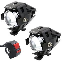 LYLLA CREE U5 LED Lamp Headlight Fog Light Spotlight for Motorcycle/ATV/Truck w/ON/Off Switch Button (Pack of 2)