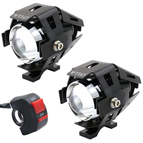 LYLLA CREE U5 LED Lamp Headlight Fog Light Spotlight for Motorcycle/ATV/Truck w/ON/Off Switch Button (Pack of 2)