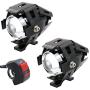 LYLLA CREE U5 LED Lamp Headlight Fog Light Spotlight for Motorcycle/ATV/Truck w/ON/Off Switch Button (Pack of 2)