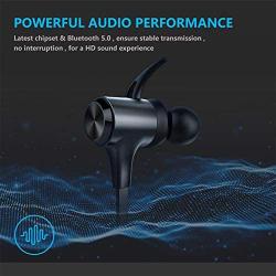 Wireless Headphones, Boltune Bluetooth Headphones with Magnetic Connection, 16 Hrs Work Time IPX7 Waterproof Bluetooth 5.0 Sports Earphones for Running Built-in Mic