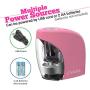 Pencil Sharpener, Electric Pencil Sharpener with Auto Safe Feature,Portable Electric Sharpener for Home/School/Classroom/Office,USB or 2AA Batteries Operated (Pink)