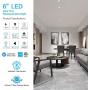 JJC 6 Inch Ultra Thin Led Recessed Lighting with Junction Box,5000K Daylight White, CRI90+, IC Rated,850 Lumens 13W 65W Eqv. Dimmable Led Downlight ETL and Energy Star Certified- Pack of 12