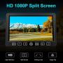 Fookoo 1080P Wireless Backup Camera System with Recording, 7'' HD Split Screen Monitor with Touch Button IP69 Waterproof Rear View Camera Digital Signal Parking Lines for RV/Truck/Trailer/Van