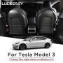 LUCKEASY True Carbon Fiber Seat Back for Tesla Model 3 2018-2020 Seat Back Protection Patch (Carbon Matt) 2pcs/Set