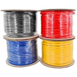 GS Power 10 Gauge Stranded Copper Clad Aluminum Primary Wire Combo for Car Audio Amplifier Remote Automotive AV Dash Harness Hookup Wiring | Color: Red Black Blue Yellow in 100 feet Roll