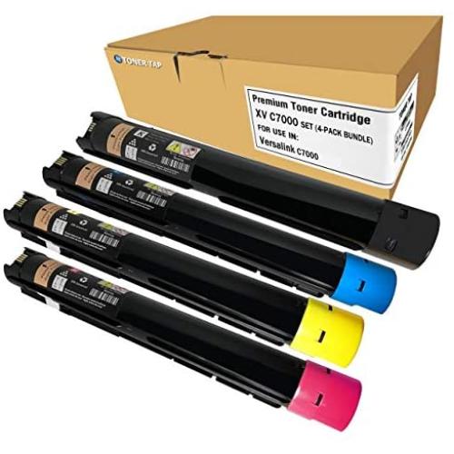 Toner Tap XVC7000 Compatible with Xerox Versalink C7000 C7000DN C7000N Remanufactured for 106R03757 106R03758 106R03759 106R03760 (High Yield, 4-Pack Bundle)