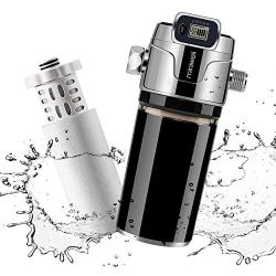 Miniwell Luxury Shower Water Filter L760-E201 with digital screen and Replaceable Cartridges, Shower Head Filter with Double Filters, Remove 99% Chlorine (Shower Filter-Black color)