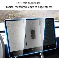 Tesla Model Y Model 3 Matte Screen Protector Anti-Glare Anti-Fingerprint 15'' Center Control Touchscreen Car Navigation Touch Tempered Glass Screen Protector for Tesla Model Y Model 3 Accessories