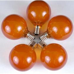 Novelty Lights 25 Pack G50 Outdoor Patio Globe Replacement Bulbs, Orange, E17/C9 Intermediate Base, 7 Watt