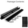 Lancher 19 Inch 1U Cable Management Horizontal Cable Rack Mount Manager with mounting Screws for Service Rack Cabinet 24 Slot Finger Duct with Cover