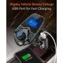 Nulaxy Wireless In-Car Bluetooth FM Transmitter Radio Adapter Car Kit W 1.44 Inch Display Supports TF/SD Card and USB Car Charger for All Smartphones Audio Players