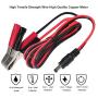 KUNCAN DC 5.5 2.1mm Battery Clamps Extension Cord - 12v Battery Alligator Clips Car Charger Power Supply Cord DC Connector Male Barrel Plug to Battery Clamp-on Charger Cable for Auto Accessories(5FT)