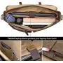 Mens Messenger Bag 15.6 Inch Waterproof Vintage Genuine Leather Waxed Canvas Briefcase Large Satchel Shoulder Bag Rugged Leather Computer Laptop Bag, Khaki Mens Messenger Bag 15.6 Inch Waterproof Vintage Genuine Leather Waxed Canvas Briefcase Large Satchel Shoulder Bag Rugged Leather Computer Laptop Bag, Khaki
