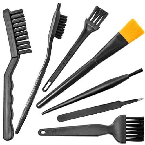 Computer PC Keyboard Laptop Electronics Camera Small Cleaning Brush Kit (Black, Set of 7)
