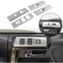 Car Window Lift Switch Button Cover Tirm for Toyota 4Runner 2010-2020 (Silver)