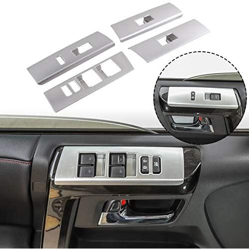 Car Window Lift Switch Button Cover Tirm for Toyota 4Runner 2010-2020 (Silver)