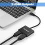 USB C to Dual HDMI Adapter,Type C/Thunderbolt 3 to HDMI Converter 4K@30Hz,USB C Dual Monitor Adapter for MacBook Pro 2020/2019,MacBook Air 2020/2019,Ipad Pro 2020,Dell XPS,Surface Book 2,etc.
