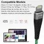 iPhone Charger, iCrius [Apple MFi Certified] 6Ft Led Light Up Lightning Cable USB Fast Charger Charging Cord Compatible with iPhone 11 Pro Max XS XR X 8 7 6 Plus SE iPad and More(Green)