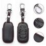 Royalfox(TM) 2 3 Buttons Leather Smart Remote Key Fob case Cover Keychain for Subaru Forester Sti 2016 2017/2017 2018 Outback Impreza/2015 2016 XV Crosstrek / 2014-2017 BRZ (Leather with Keychain)
