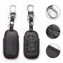 Royalfox(TM) 2 3 Buttons Leather Smart Remote Key Fob case Cover Keychain for Subaru Forester Sti 2016 2017/2017 2018 Outback Impreza/2015 2016 XV Crosstrek / 2014-2017 BRZ (Leather with Keychain)