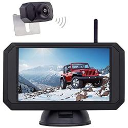 1080P Backup Camera and 5 inch Monitor Kit Digital Wireless Rear View Camera for Car SUV Truck RV Built-in Transmitter with Parking guidelines