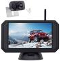 1080P Backup Camera and 5 inch Monitor Kit Digital Wireless Rear View Camera for Car SUV Truck RV Built-in Transmitter with Parking guidelines