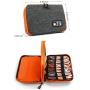 Electronics Organizer, Jelly Comb Electronic Accessories Cable Organizer Bag Waterproof Travel Cable Storage Bag for Charging Cable, Cellphone, Mini Tablet (Up to 7.9) and More (Orange and Gray)