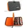 Electronics Organizer, Jelly Comb Electronic Accessories Cable Organizer Bag Waterproof Travel Cable Storage Bag for Charging Cable, Cellphone, Mini Tablet (Up to 7.9) and More (Orange and Gray)