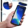 ORETECH Designed for iPhone XR Case, with[2 x Tempered Glass Screen Protector] 360 Full Body Shockproof Anti Scratch Protection Cover Hard PC Soft Rubber Silicone Case for iPhone XR 6.1 2018 Black