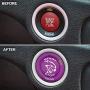 ToolEpic for Dodge Challenger Charger Durango Hellcat Decal Accessories 2015-2021 - Engine Start Stop Button Overlay Sticker Emblem - Push to Start Button Crazy Purple Badge Cover - Perfect for Decals