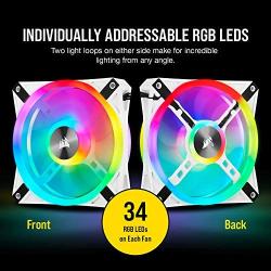 Corsair QL Series, iCUE QL120 RGB, 120mm RGB LED PWM White Fan, Triple Fan Kit with Lighting Node Core