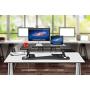 Halter Stand Up Desk Converter for Laptop, Dual Monitor and Laptop Riser Adjustable Standing Desk w/Cable Management & Keyboard Tray (Black)