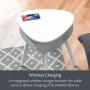 Portable Smart Side Table Bluetooth Speaker with Wireless Charger and USB Charging Dock, Modern Home Studio Smart Table Multifunctional (Cream)