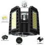 Brobantle 4 Pack LED Garage Light, 80W Garage Light 8000LM Deformable Garage Ceiling Lights 6500K Powerful Garage Lights LED Three-Leaf Light for E26 E27 Basement