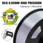 SUNLU Silk Silver PLA Filament 1.75mm 3D Printer Filament, 1KG 2.2 LBS Spool 3D Printing Material, Shiny Metallic PLA Silk Filament
